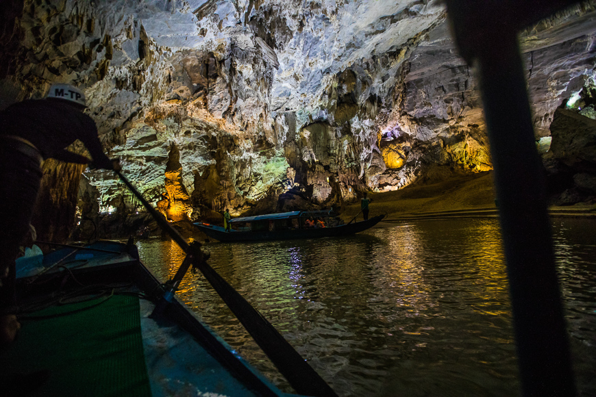 Drifting through Phong Nha Cave.