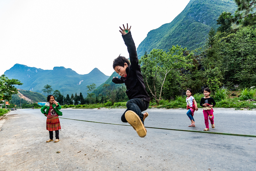 Kids playing in Ha Giang